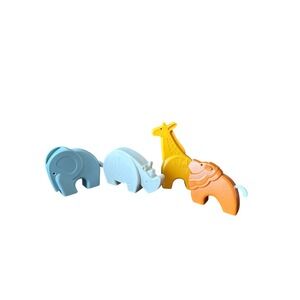 Halilit Animal Rattle Set Elephant Giraffe Rhino Lion Baby Sensory Montessori